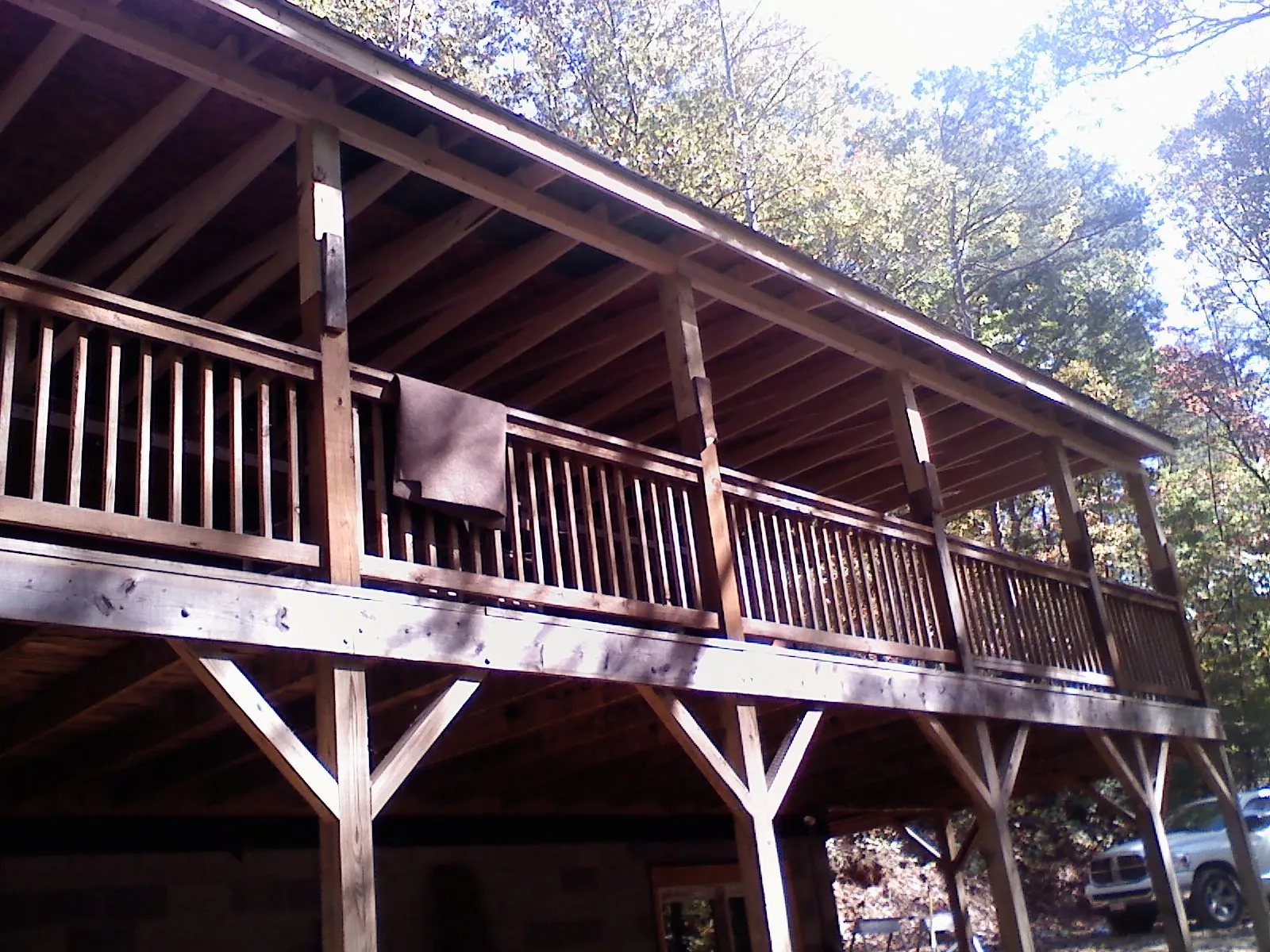 Timber framing under a new elevated porch and deck — Roof Leak Repair in Sedgwick by Roofing Brothers